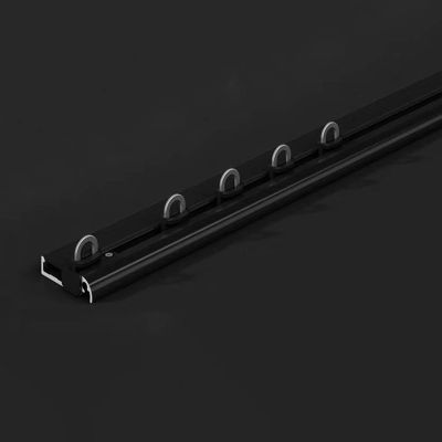 ACHZYFT Ultra-Thin Curtain Track, Ceiling Curtain Track, Invisible Installation, Single Track, Aluminium Curtain Rail, Room Divider, Shower Window Curtain(Size:1.7M,Color:Black)