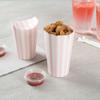 Restaurantware-Bio Tek 20 Ounce French Fry Cups, 100 Disposable French Fry Holders - With Fold-Down Cover, Tab Lock Closure, Striped Paper Cups, For Onion Rings, Chips, or Popcorn, Stackable view 3