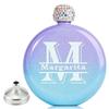 70PC Personalized Women's Flask Weddings Bridesmaid Mementos Gift for Her Customized Flask Drink & Barware 5 oz Glitter Coating Crystal Lid Portable Wine Whiskey Traveling Flask Blue_Purple view 1