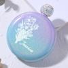 70PC Personalized Women's Flask Weddings Bridesmaid Mementos Gift for Her Customized Flask Drink & Barware 5 oz Glitter Coating Crystal Lid Portable Wine Whiskey Traveling Flask Blue_Purple view 2