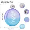 70PC Personalized Women's Flask Weddings Bridesmaid Mementos Gift for Her Customized Flask Drink & Barware 5 oz Glitter Coating Crystal Lid Portable Wine Whiskey Traveling Flask Blue_Purple view 4