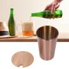 UPQRSG 500ML less Steel Beer Mug with Lid, Single Layer Water Cup Outdoor Drinking Cup, Reusable less Steel Mug for Household Party Coffee, Tea, Beer, Cold Drinks[Rose Gold] view 4