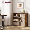 VASAGLE Custos Collection - Bookshelf, 3-Tier Bookcase, Book Shelf, Open Storage Shelf, 9.4 x 31.5 x 32 Inches, for Living Room, Home Office, Dinning Room, Rustic Brown ULBC173X01 view 2