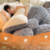 CHDGSJ Hibiscus Warm Quilt for Winter, Thickened Super Soft Comforter Jacquard Plaid Queen King Quilts Double Sided Fluffy Lamb Fleece Quilt Blanket(E,59 * 78.7in/4kg) view 2