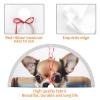 Dog in The Box Print Christmas Tree Skirts with Tassel Soft Christmas Tree Mat Xmas Tree Skirt Ornaments Traditional Christmas Tree Carpet Soft for Holiday Party Xmas Decorations 48" view 4