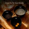 Restaurantware Comfy Grip Plastic Bowl Set 1 Durable Mixing Bowl Set - 3-Piece Set Rubber Grip Bottom Black Plastic Bowls with Pour Spot Dishwashable view 2