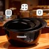 Restaurantware Comfy Grip Plastic Bowl Set 1 Durable Mixing Bowl Set - 3-Piece Set Rubber Grip Bottom Black Plastic Bowls with Pour Spot Dishwashable view 4