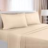 400 Thread Count Luxury Full Size, Sheet Set (4 Pc Set) 100% Egyptian Cotton Premium Long Staple Fits 21 Inch Deep Pocket Color Beige Solid Pattern view 2