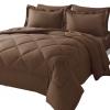 WegaLinen Brown Bed in a Bag 7 Pieces All Season Bedding Sets with Full Comforter,Flat Sheet, Fitted Sheet and Pillowcases view 1
