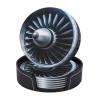 6 Pcs Jet Engine Drink Coasters with Holder Leather Coaster Coffee Cup Pad Drinking Cup Mat Set Coffee Table Drinks Coasters for Modern Home Decor,4 Inches view 1