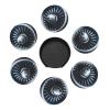 6 Pcs Jet Engine Drink Coasters with Holder Leather Coaster Coffee Cup Pad Drinking Cup Mat Set Coffee Table Drinks Coasters for Modern Home Decor,4 Inches view 2