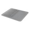 Restaurantware Comfy Grip 23 x 18 Inch Extra-Large Countertop Drying Mat 1 Food-Grade Dish Drainboard - Ribbed Design And Raised Sidewalls Waterproof Gray Silicone Draining Pad Dishwashable view 2