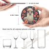 6 Pcs Cute Llama Floral Drink Coasters with Holder Leather Coaster Coffee Cup Pad Drinking Cup Mat Set Coffee Table Drinks Coasters for Modern Home Decor,4 Inches view 3