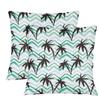 bisibuy Tree Palm Waves Throw Pillow Covers 18x18 Inch for Living Room Couch Bed Sofa Square Cushion Case Turquoise Black Throw Pillow Cover Farmhouse Boho Home Decor view 1