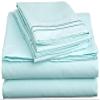 400 Thread Count Luxury California King Size, Sheet Set (4 Pc Set) 100% Egyptian Cotton Premium Long Staple Fits 21 Inch Deep Pocket Color Aqua Blue Solid Pattern view 1