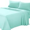 400 Thread Count Luxury California King Size, Sheet Set (4 Pc Set) 100% Egyptian Cotton Premium Long Staple Fits 21 Inch Deep Pocket Color Aqua Blue Solid Pattern view 2