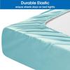 400 Thread Count Luxury California King Size, Sheet Set (4 Pc Set) 100% Egyptian Cotton Premium Long Staple Fits 21 Inch Deep Pocket Color Aqua Blue Solid Pattern view 3