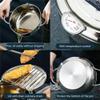 Sasha Square Deep Fryer Pot 11"/4.4QT - 4.2L Extra Large Stainless Steel 304 Japanese Tempura Frying Pot With Lid & Thermometer (9.4"/3.3QT -3.2L Large) view 3