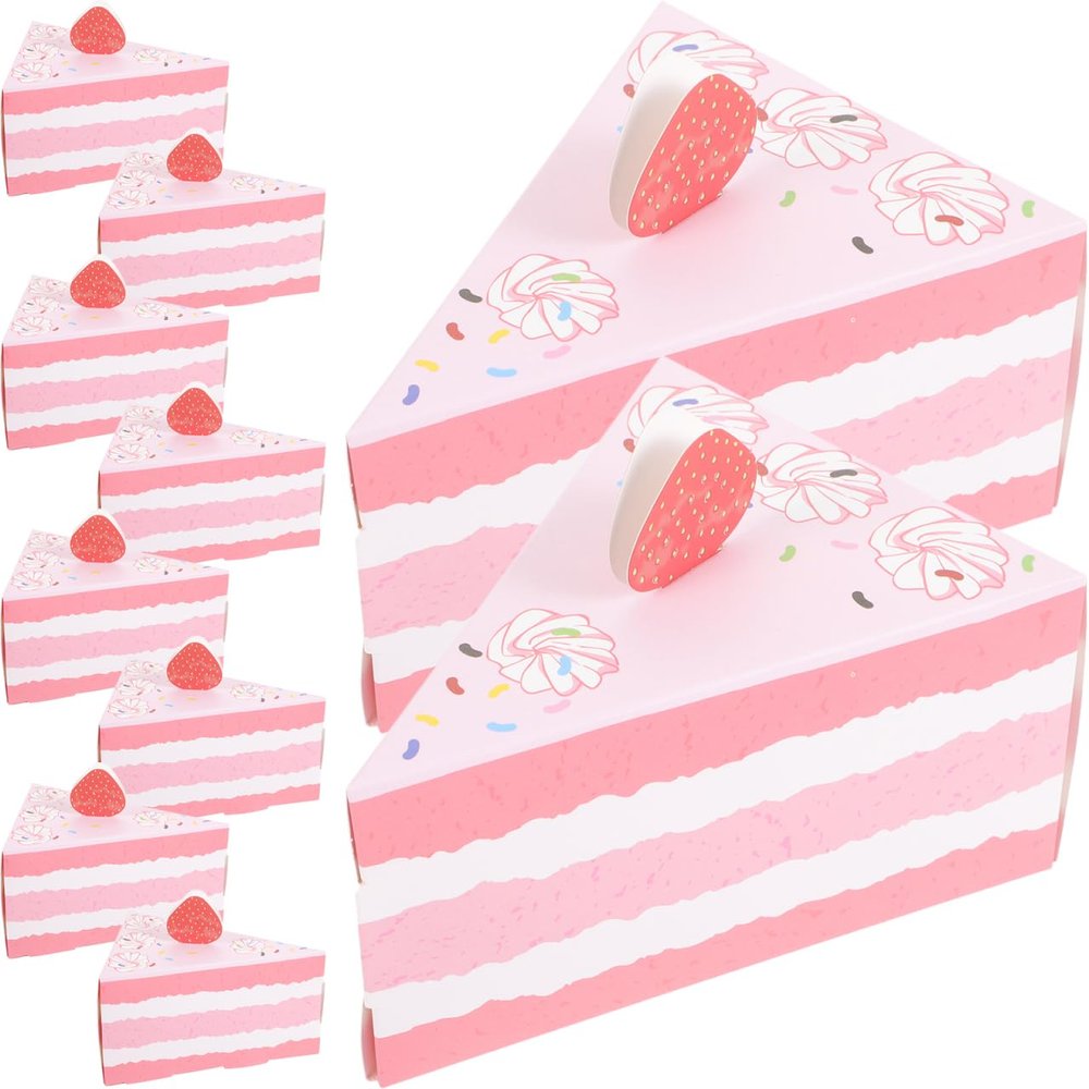 Kichvoe 10 pack Triangle Cake Shape Candy Boxes 5.50 X 4.32 X 2.75 in