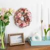 Northlight Mixed Floral Mini Artificial Spring Wreath - 10" - Pink view 2