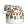 ViLLeX Christmas Hat Plush Santa Hats Classic Style Xmas Santa Hat For Adults Unisex Cute Christmas Tree Prints view 1