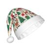 ViLLeX Christmas Hat Plush Santa Hats Classic Style Xmas Santa Hat For Adults Unisex Cute Christmas Tree Prints view 2