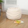 BizChair Sherpa Bean Bag Chair, Classic Refillable Bean Bag Chair for Kids and Teens, Small, Natural view 1