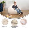 BizChair Sherpa Bean Bag Chair, Classic Refillable Bean Bag Chair for Kids and Teens, Small, Natural view 4