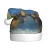 ViLlex Christmas Hat Plush Santa Hats Classic Style Xmas Santa Hat For Adults Unisex Beautiful Mt. Fuji Prints view 1