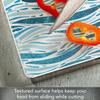 CounterArt Wavy Waves 3mm Tempered Glass Cutting Board 10 x 8 Manufactured in the USA Cheese Board Bar Board Dishwasher Safe view 3