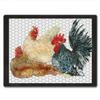 CounterArt Whimsical Roosters 3mm Tempered Glass Cutting Board 10 x 8 Charcuterie Board Cheese Board Bar Board Dishwasher Safe view 1