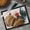 CounterArt Whimsical Roosters 3mm Tempered Glass Cutting Board 10 x 8 Charcuterie Board Cheese Board Bar Board Dishwasher Safe view 2