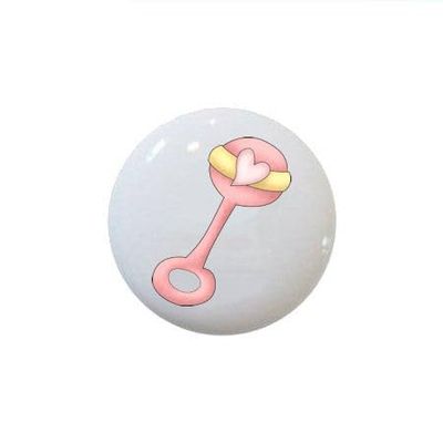 Bundle of Joy I Baby Girl Images on 1.5" DECORATIVE Glossy CERAMIC Dresser Drawer PULLS Cabinet Cupboard KNOBS (rattle1)