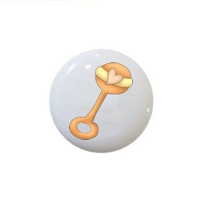 Bundle of Joy II Baby Girl Images on 1.5" DECORATIVE Glossy CERAMIC Dresser Drawer PULLS Cabinet Cupboard KNOBS (rattle1)