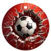 3D Break Through Soccer Ball Christmas Ornament - Christmas Oranment - Xmas Tree Decoration - Fun 2023 Christmas Ornament - 3" Round PVC Ornament - Printed in USA AAO212 view 1