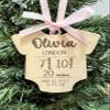 HomeLoft Basics Personalized Baby's First Christmas 2024 Ornament, Baby Bodysuit Ornament with Stats view 2