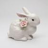 11005 Fine Porcelain Spring Easter Crouching Bunny with Pink Rose Figurine, 4-1/2" H view 3