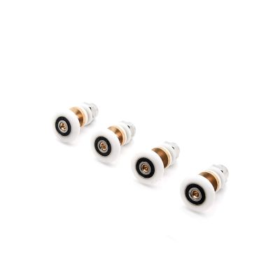 SBTRKT 4pcs/Set Glass Door Sliding Casters, 19mm-27mm Nylon Roller, Brass Bearing, Shower Room Roller Accessories (Color : Diameter 27MM)
