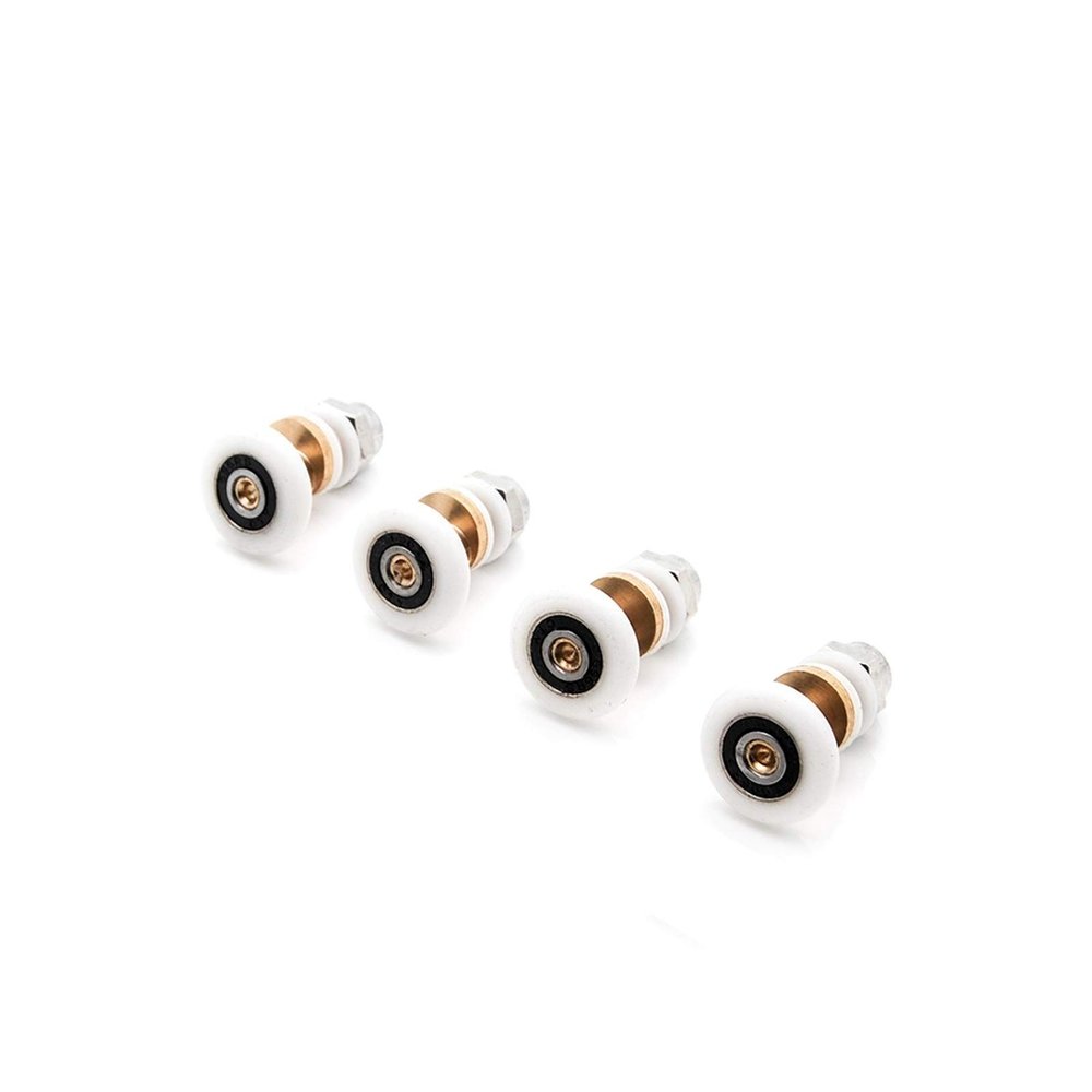 SBTRKT 4pcs/Set Glass Door Sliding Casters, 19mm-27mm Nylon Roller, Brass Bearing, Shower Room Roller Accessories (Color : Diameter 27MM)