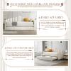 KINFFICT Twin Size Daybed with Trundle, Velvet Day Bed Frame with 2 USB Charging Ports, No Box Spring Needed, Modern Upholstered Sofa Bed with Roll-Out Trundle for Bedroom, Living Room, Guest Room view 3