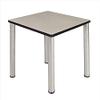 30 in. Square Maple Table & Chrome Post Legs view 1