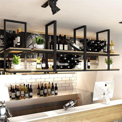 Ceiling Shelf Flower Pot Rack Storage, 2 Layer Hanging Floating Shelves Kitchen Storage Rack Creative Plant Display Stand Living Room Decoration Shelf (Size : 90x30x80cm)