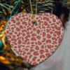 Heart Ceramic Christmas Ornament Leopard Animal Print Red Brown and Light Brown Ornaments Porcelain Bauble for Christmas Tree Unique Xmas Keepsake Holiday Wedding Memorial New Year Gifts view 2