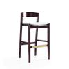 Klismos Ivory & Dark Walnut Beech Wood Barstool 40.75 x 20 x 20.5 in. view 1