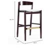 Klismos Ivory & Dark Walnut Beech Wood Barstool 40.75 x 20 x 20.5 in. view 2
