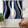 MIORON Nordic Light Luxury Window Curtains, Abstract Bule Black Gray Wavy Stripes Blackout Curtains, 2 Panels Polyester Noise Reducing Eyelet Drapes for Bedroom Living Room Apartment (55" W x 63" L) view 3