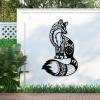 Metal Fox Wall Art, Mandala Fox Metal Wall Art, Fox Wall Decor, Metal Wild Animals Wall Decor, Fox Wall Hanging, Farmhouse Decor, Metal Wall Art, Home Living Room Decor, Wildlife Lover Gift (30"x19" | 76x48cm, Black) view 1