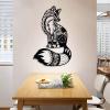 Metal Fox Wall Art, Mandala Fox Metal Wall Art, Fox Wall Decor, Metal Wild Animals Wall Decor, Fox Wall Hanging, Farmhouse Decor, Metal Wall Art, Home Living Room Decor, Wildlife Lover Gift (30"x19" | 76x48cm, Black) view 2