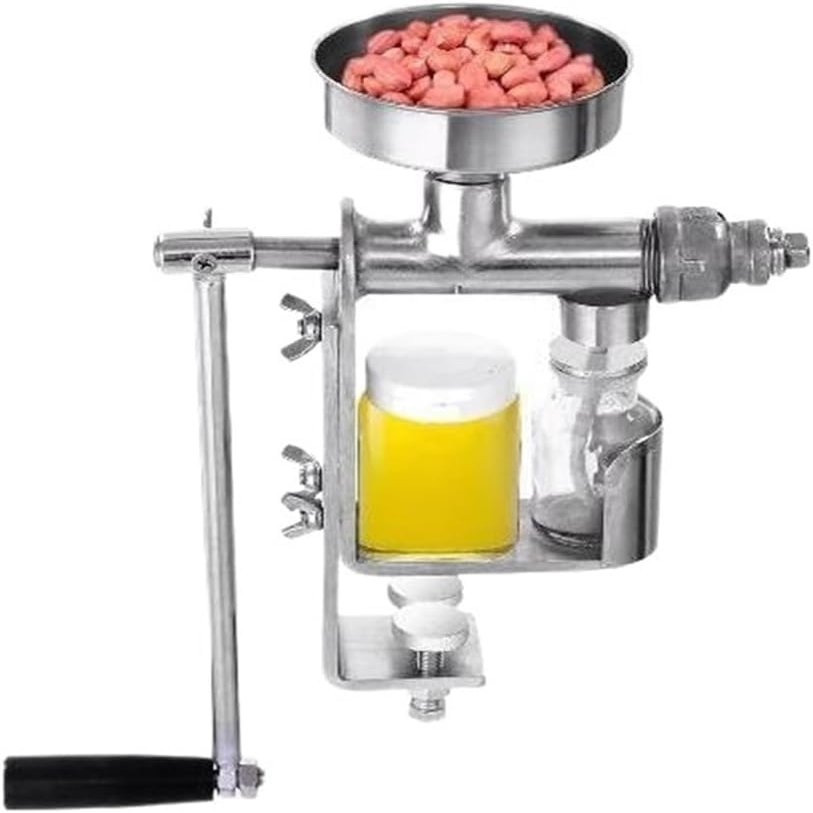CHRISK Manual Oil Press Machine 304 Stainless Steel for DIY Seed Nut Peanut Oil Expeller Extractor Household Cold Oil Extractor