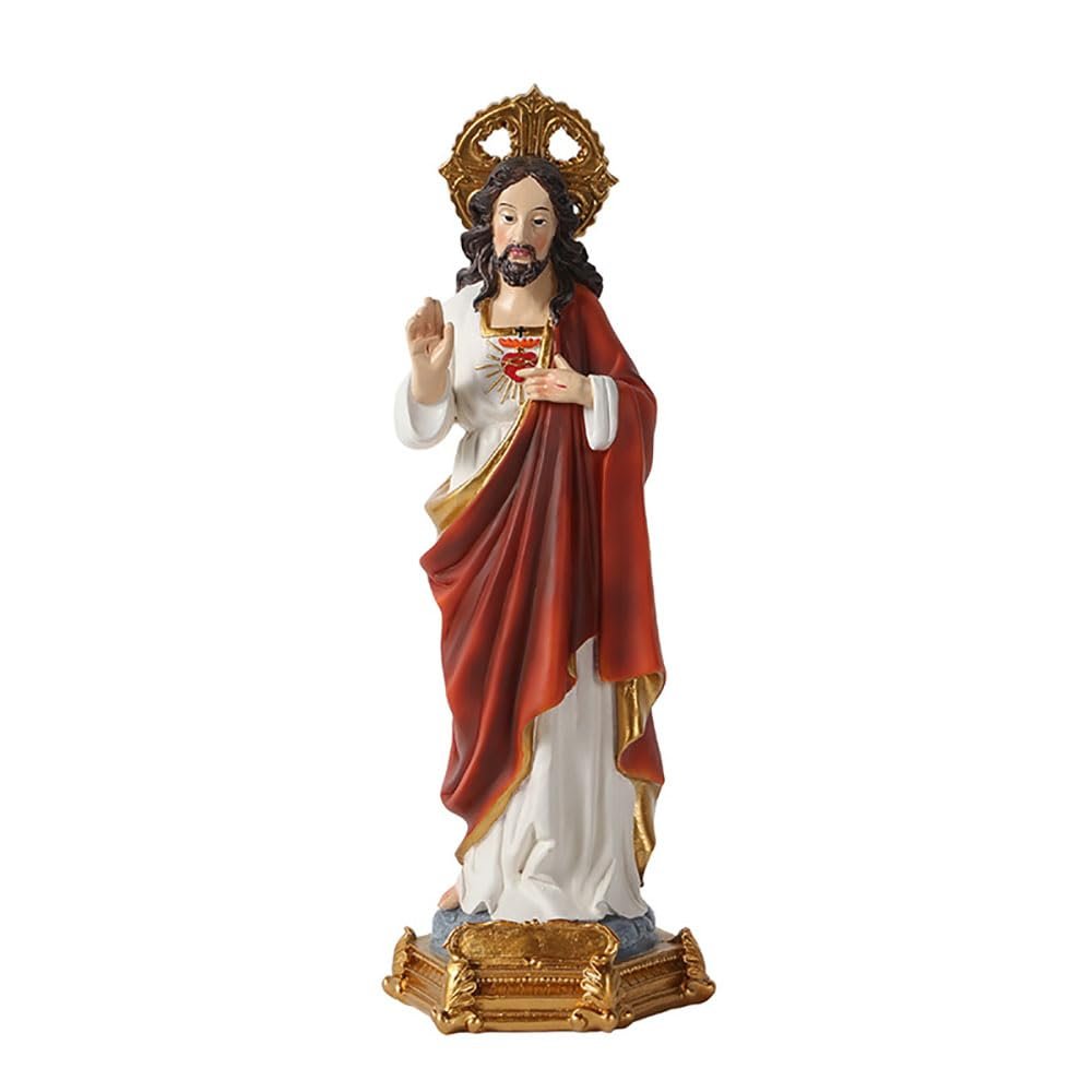 Lllunimon 12 Inch Sacred Heart of Jesus Statue, Jesus Christ Statue Figurines, Great Catholic Gift for Baptism, Religious Home Decor